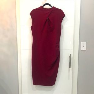 Dark maroon sleeveless dress